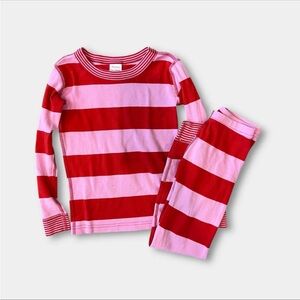 Hanna Andersson Kids Red and Pink Striped Pajama Set